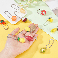 2 Sets Resin Keychain with Bead Ball Chain&nbsp;KEYC-GA0001-33