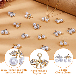40Pcs 2 Colors Alloy Rhinestone Pendants&nbsp;FIND-HS0002-37