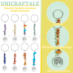 Natural & Synthetic Gemstone Beaded Keychains&nbsp;KEYC-UN0001-22