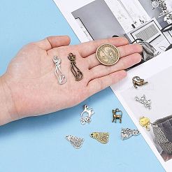 Kitten Theme Tibetan Style Alloy Pendants&nbsp;TIBEP-MSMC018-M2