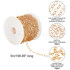 15.9~16.4 Feet Brass Heart Link Chains&nbsp;DIY-CA0002-22
