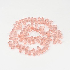Faceted Teardrop Glass Beads Strands&nbsp;GLAA-J068-01