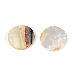 Natural Seashell Disc Charms&nbsp;SSHEL-N041-05