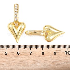 Brass Micro Pave Clear Cubic Zirconia Hoop Dangle Earrings&nbsp;EJEW-G471-30B-G