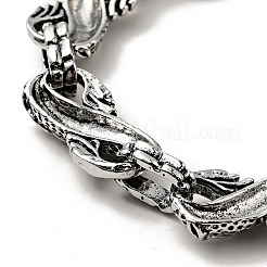 Men's Alloy Infinity Link Chain Bracelet with Dragon Head Clasp&nbsp;BJEW-A129-06AS