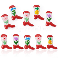5Pcs Boot Baking Paint Glass Enamel  Beads&nbsp;LAMP-TADJ0001-08