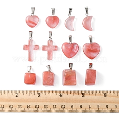 12Pcs 5 Styles Cherry Quartz Glass Pendants&nbsp;G-FS0005-61
