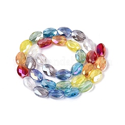 Electroplate Transparent Glass Beads Strands&nbsp;EGLA-Q135-8x11MM-03A