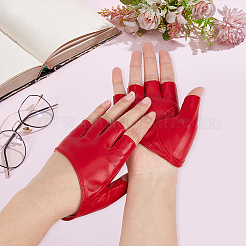 1 Pair PU Leather Half-finger Gloves&nbsp;AJEW-CL0005-75C