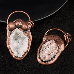 Natural Druzy Agate Pendants&nbsp;PW-WGF8F92-01