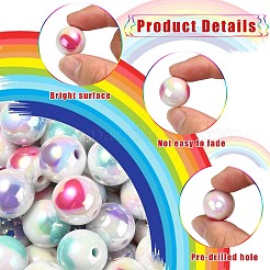 100Pcs Two Tone UV Plating Opaque Acrylic Beads&nbsp;OACR-CJ0001-34