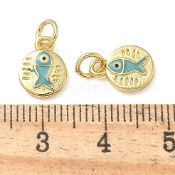 Rack Plating Brass Enamel Charms&nbsp;KK-K392-06G