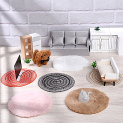 6Pcs 6 Styles Flat Round Mini Velet Carpet&nbsp;AJEW-FG0005-68