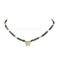 Natural Chrysocolla and Natural Magnesite Pendant Necklaces&nbsp;NJEW-JN06625