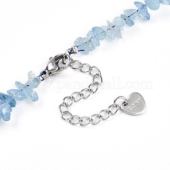 Natural Aquamarine Chip Beads Bracelets for Women&nbsp;BJEW-T022-03B