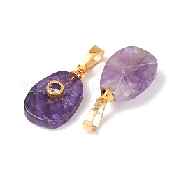 Natural Amethyst Pendants&nbsp;G-P628-02G-06
