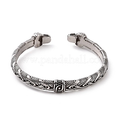 304 Stainless Steel Dragon Open Cuff Bangle for Men Women&nbsp;BJEW-M230-04AS