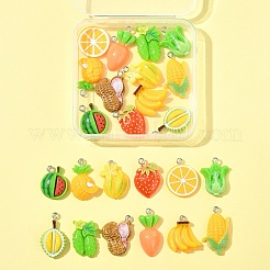 24Pcs 12 Styles Opaque Resin Pendants&nbsp;RESI-FS0002-07