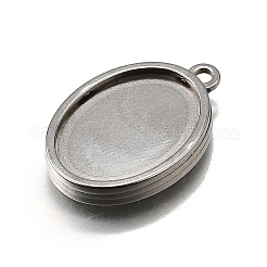 304 Stainless Steel Pendant Cabochon Settings&nbsp;STAS-S181-02P-E