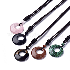 Natural & Synthetic Gemstone Pendant Necklaces&nbsp;NJEW-E149