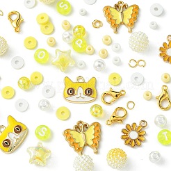 DIY Round Acrylic & Glass Beads Bracelets Jewelry Kits&nbsp;DIY-FS0006-29E