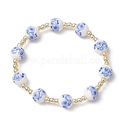 Electroplate Non-magnetic Synthetic Hematite Round Bead Strecth Bracelets for Women&nbsp;BJEW-JB11600-01