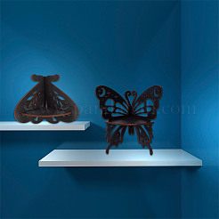 2Pcs 2 Styles Butterfly Shape Wood Candle Holder&nbsp;DJEW-DR0001-03