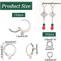 120Pcs 304 Stainless Steel Leverback Earring Findings&nbsp;STAS-NB0001-56