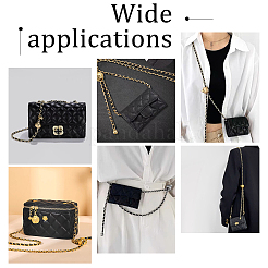 Braided PU Leather & Iron Chain Bag Handles&nbsp;FIND-WH0143-21KCG-01
