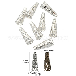 100Pcs 4 Colors Iron Filigree Bead Cones&nbsp;IFIN-YW0003-17