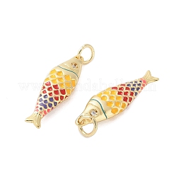 Brass Enamel Pendants&nbsp;KK-B148-14G-01