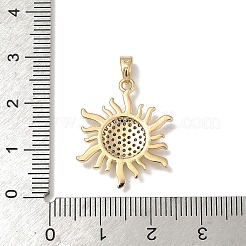Brass Micro Pave Clear Cubic Zirconia Pendants&nbsp;KK-B138-01G-01