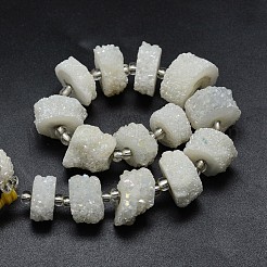 Natural Druzy Quartz Crystal Beads Strands&nbsp;G-F582-B12
