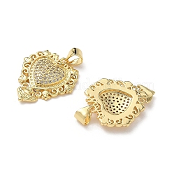 Brass Micro Pave Cubic Zirconia Pendants&nbsp;KK-L243-14G-02