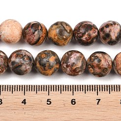 Natural Leopard Skin Jasper Round Bead Strands&nbsp;G-P072-45-10mm