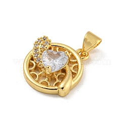 Rack Plating Brass Micro Pave Cubic Zirconia Pendants&nbsp;KK-G513-23A-02G