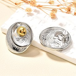 304 Stainless Steel Two Tone Stud Earrings&nbsp;EJEW-F355-02GP-01