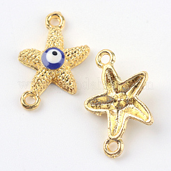 Alloy Enamel Evil Eye Links connectors&nbsp;X-ENAM-Q032-05
