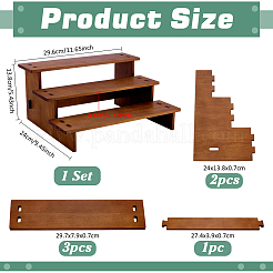 3-Tier Pine Wood Display Riser Stands for Cosmetic&nbsp;DJEW-WH0816-004C