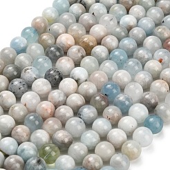 Natural Aquamarine Beads Strands&nbsp;G-F591-29A-12mm-02