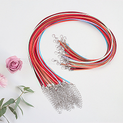 50Pcs 2.5MM Flat Faux Suede Cord Necklace Making with Alloy Lobster Claw Clasps and Iron End Chains&nbsp;DIY-BM0002-41