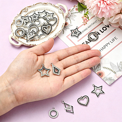 24Pcs 8 Styles Alloy Crystal Rhinestone Pendants&nbsp;FIND-FS0005-40