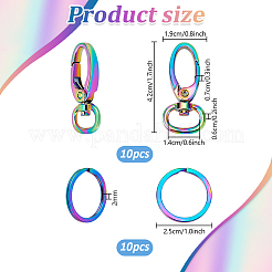 20Pcs 2 Style Oval Alloy Swivel Clasps Lanyard Snap Hook&nbsp;FIND-PH0026-93