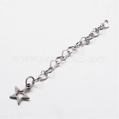 Tarnish Resistant 304 Stainless Steel Heart Link Chain Extender&nbsp;FIND-JF00074