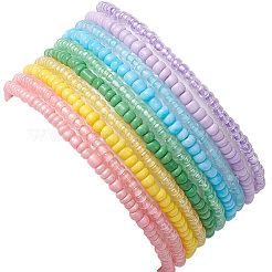 10Pcs 5 Colors Glass Seed Beaded Stretch Bracelet Sets&nbsp;BJEW-JB10582