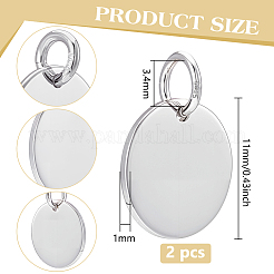 Flat Round Blank 925 Sterling Silver Charms&nbsp;STER-BC0003-41A-P