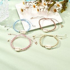 Adjustable Polyester Braided Bead Bracelet for Teen Girl Women&nbsp;BJEW-JB06878