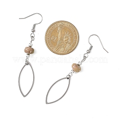 Natural Mixed Stone Horse Eye Dangle Earrings&nbsp;EJEW-JE06814