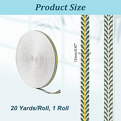 Polyester Leaf Pattern Ribbon&nbsp;OCOR-WH0101-156B
