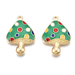 Autumn Theme Rack Plating Alloy Enamel Pendants&nbsp;ENAM-N055-056C